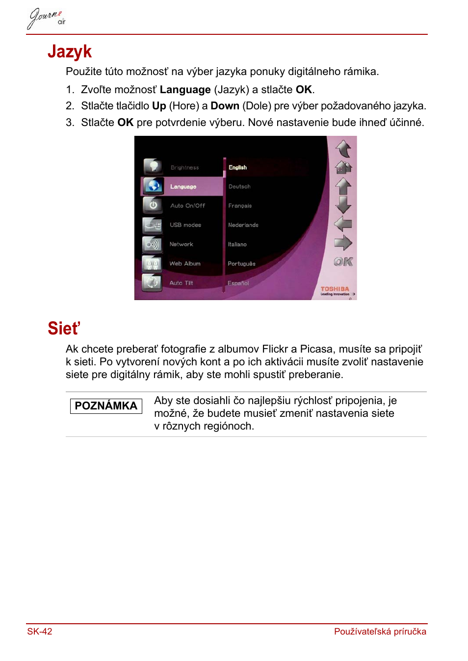 Jazyk, Sieť, Jazyk sieť | Toshiba JournE Air800-801 User Manual | Page 620 / 829