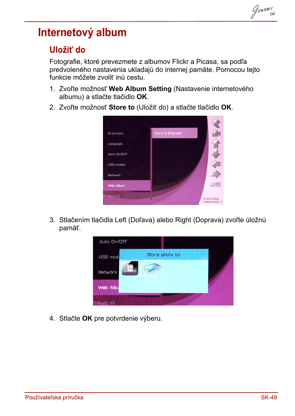 Internetový album, Uložiť do | Toshiba JournE Air800-801 User Manual | Page 627 / 829