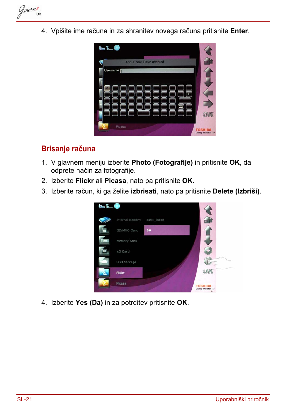 Brisanje računa | Toshiba JournE Air800-801 User Manual | Page 664 / 829