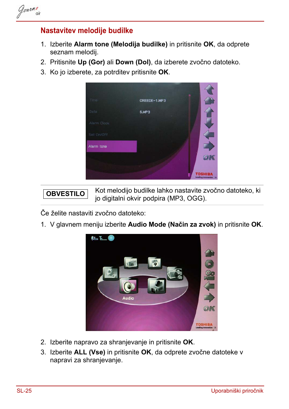 Nastavitev melodije budilke | Toshiba JournE Air800-801 User Manual | Page 668 / 829