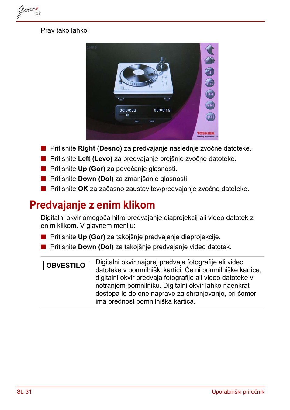 Predvajanje z enim klikom | Toshiba JournE Air800-801 User Manual | Page 674 / 829