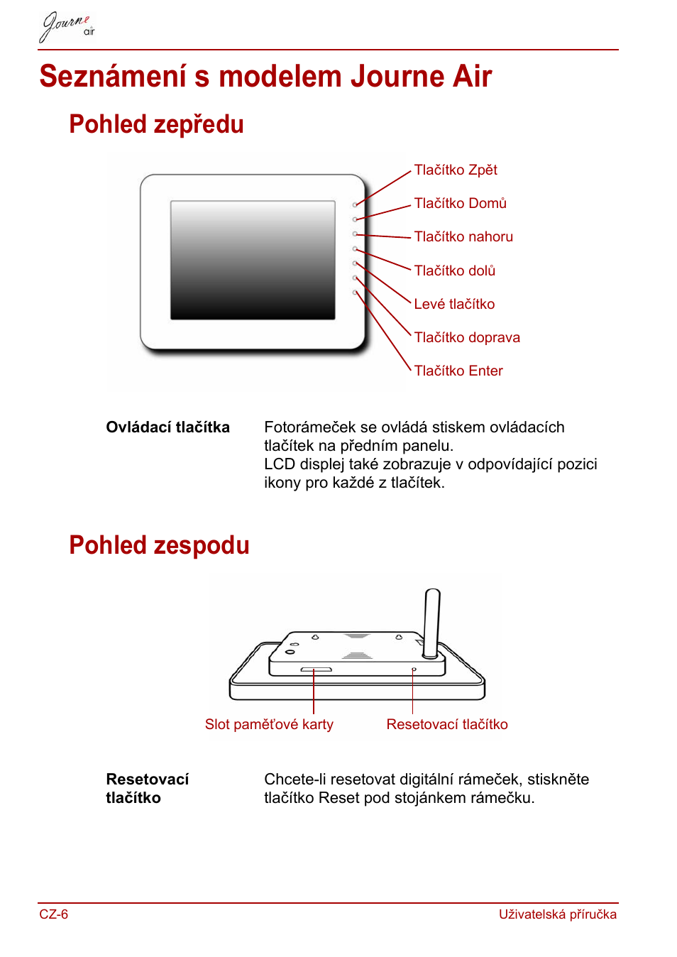 Seznámení s modelem journe air, Pohled zepředu, Pohled zespodu | Pohled zepředu pohled zespodu | Toshiba JournE Air800-801 User Manual | Page 68 / 829