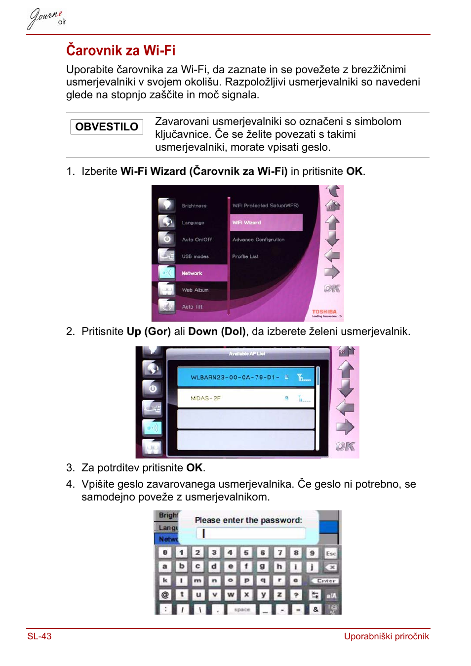 Čarovnik za wi-fi | Toshiba JournE Air800-801 User Manual | Page 686 / 829