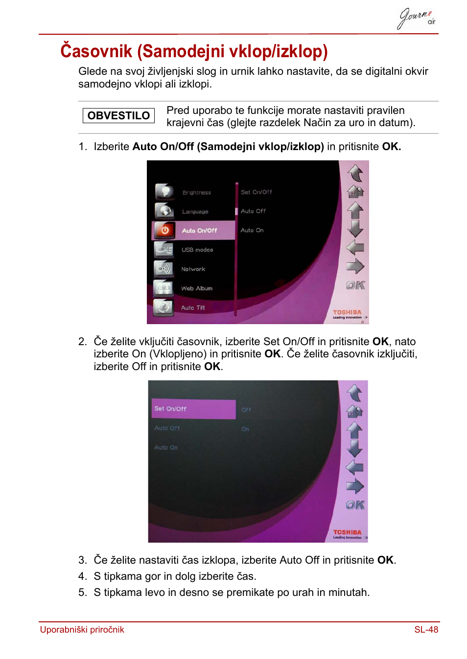 Časovnik (samodejni vklop/izklop) | Toshiba JournE Air800-801 User Manual | Page 691 / 829