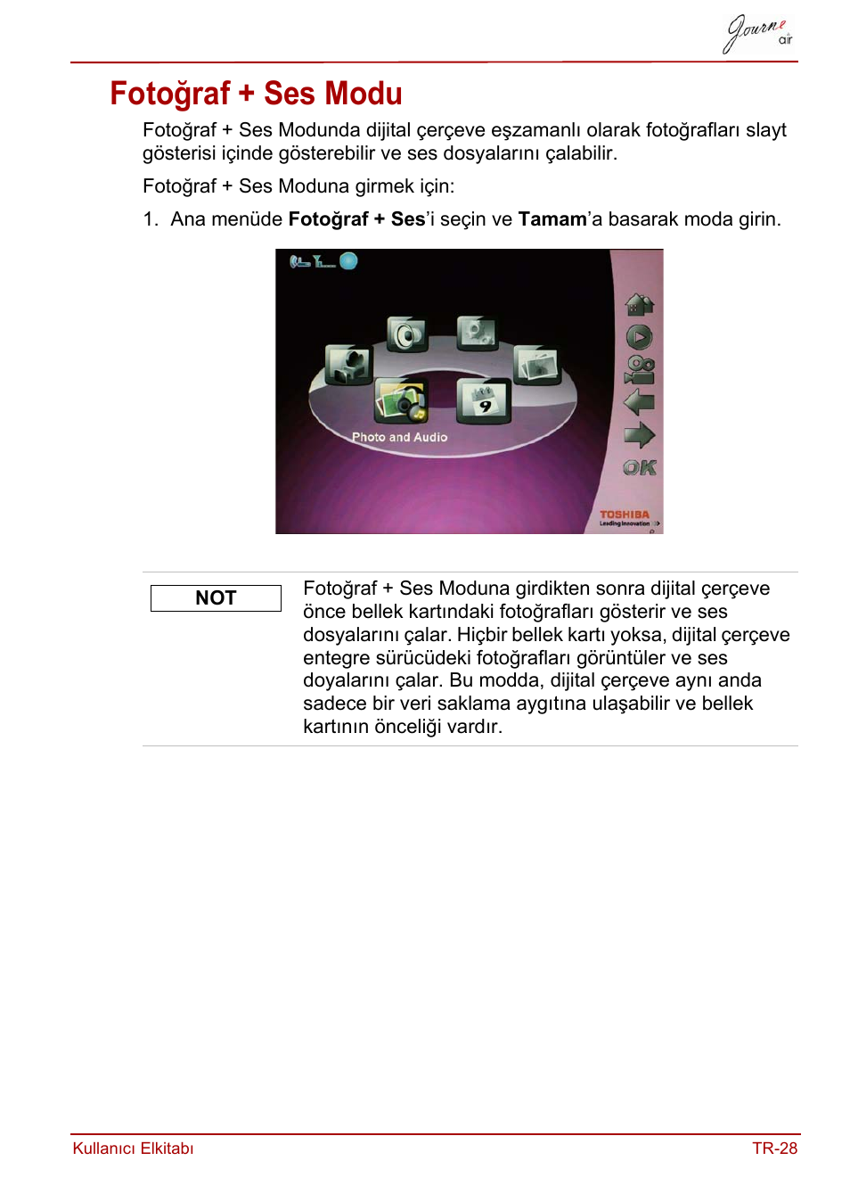 Fotoğraf + ses modu | Toshiba JournE Air800-801 User Manual | Page 733 / 829