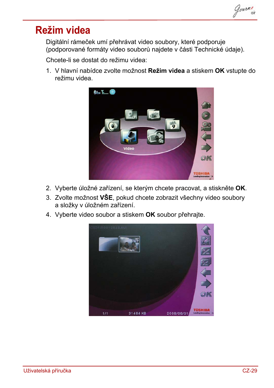 Režim videa | Toshiba JournE Air800-801 User Manual | Page 91 / 829