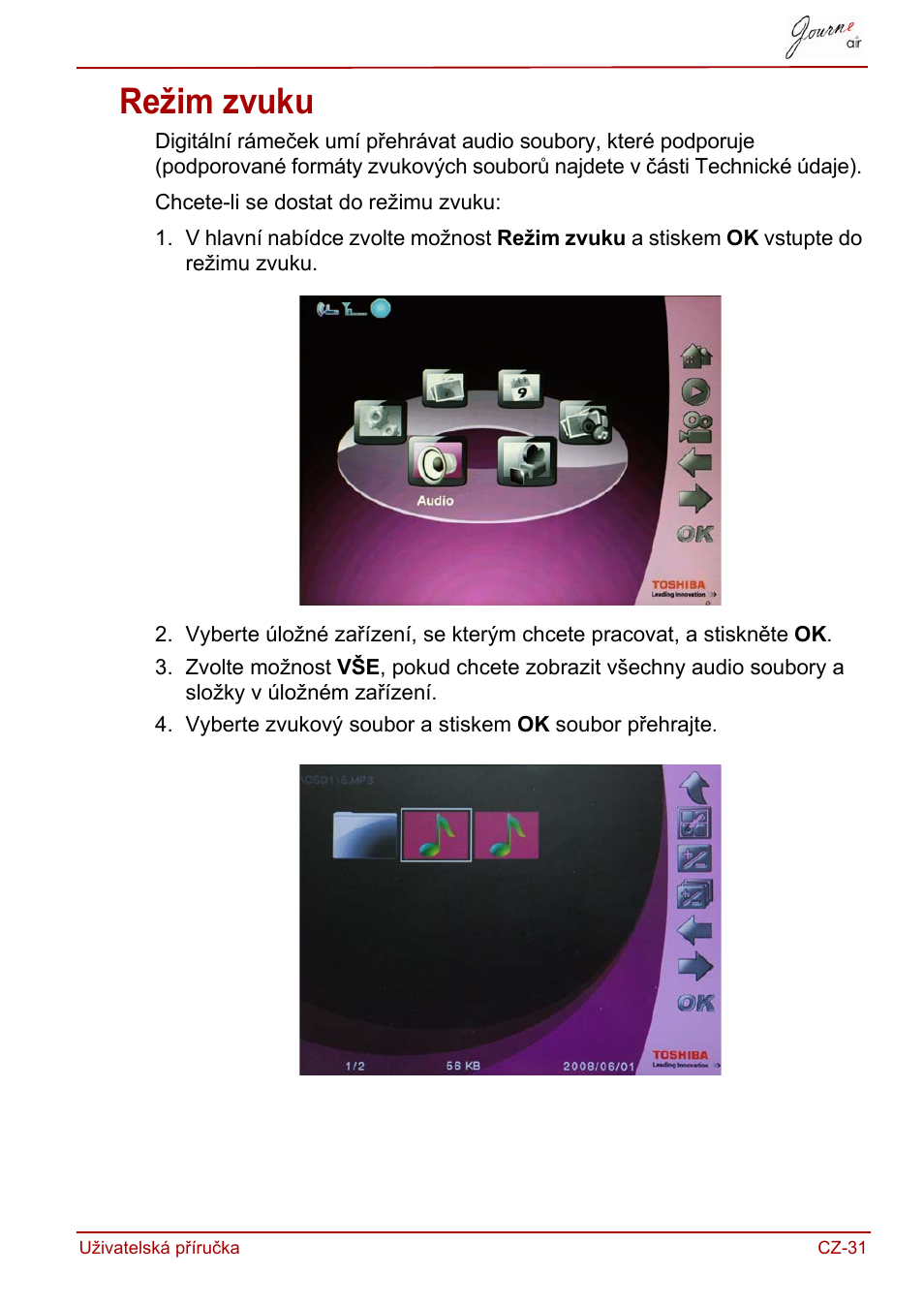 Režim zvuku | Toshiba JournE Air800-801 User Manual | Page 93 / 829