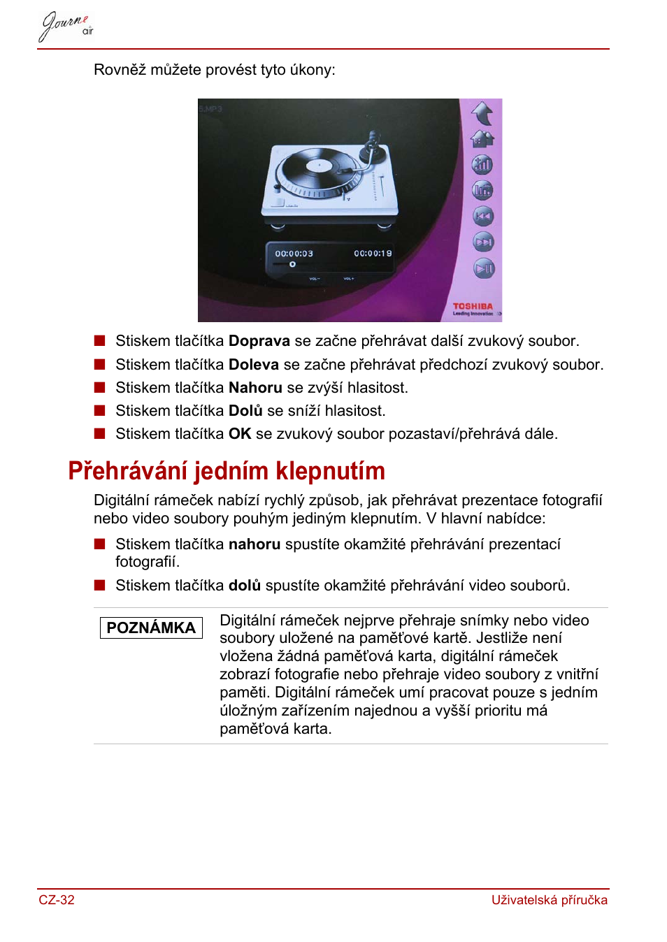 Přehrávání jedním klepnutím | Toshiba JournE Air800-801 User Manual | Page 94 / 829