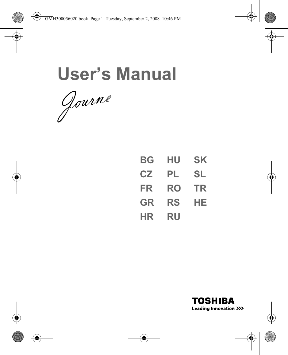 Toshiba JournE F800-F801 User Manual | 244 pages