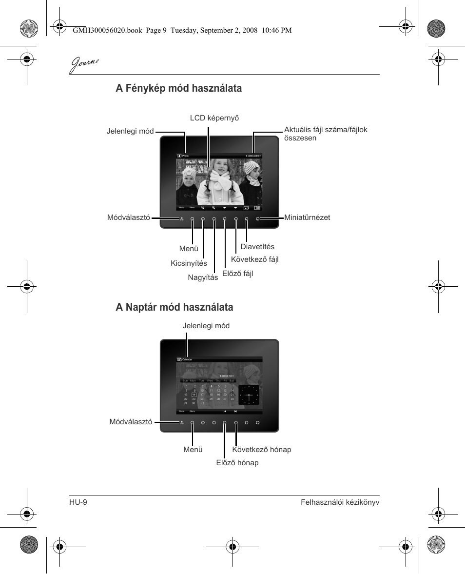 A fénykép mód használata a naptár mód használata | Toshiba JournE F800-F801 User Manual | Page 106 / 244