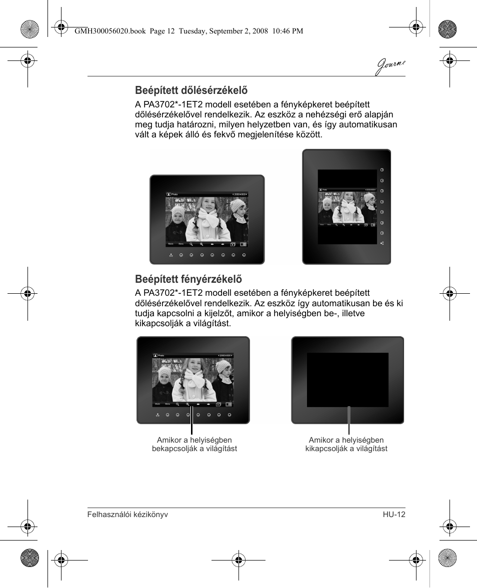 Beépített dőlésérzékelő, Beépített fényérzékelő | Toshiba JournE F800-F801 User Manual | Page 109 / 244