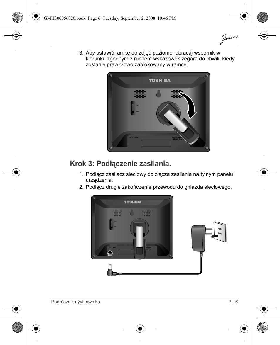 Krok 3: podłączenie zasilania | Toshiba JournE F800-F801 User Manual | Page 119 / 244