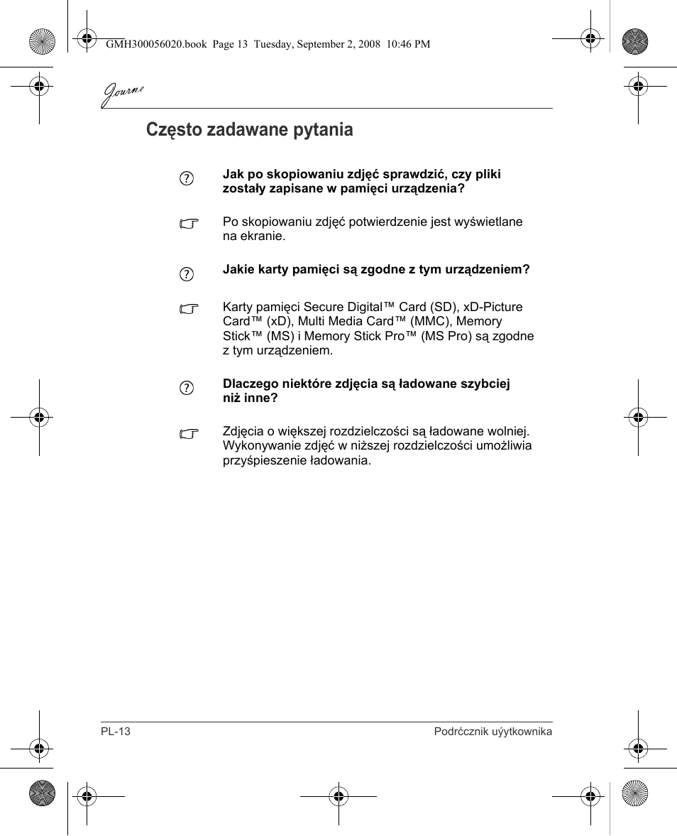 Często zadawane pytania | Toshiba JournE F800-F801 User Manual | Page 126 / 244