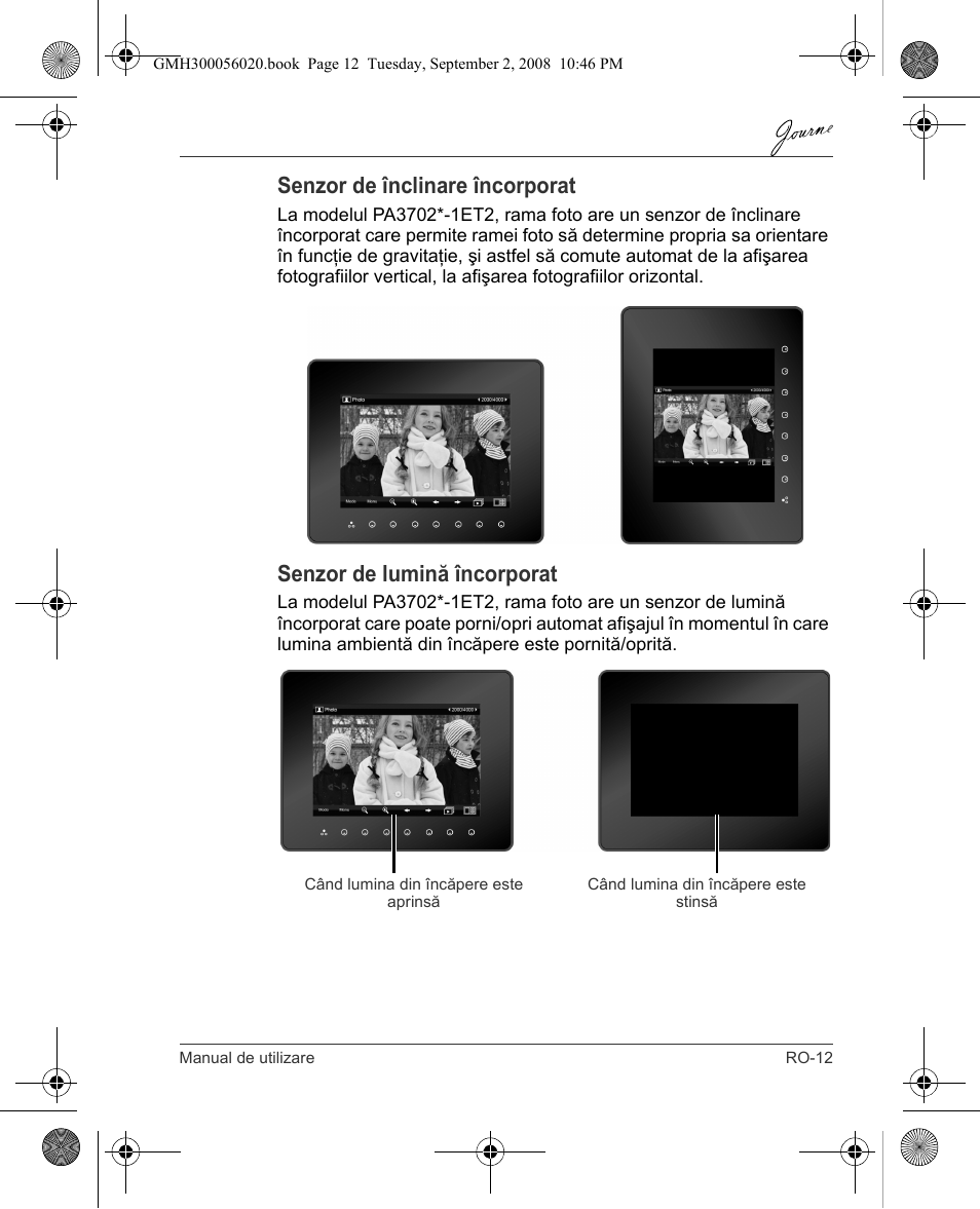 Senzor de înclinare încorporat, Senzor de lumină încorporat | Toshiba JournE F800-F801 User Manual | Page 141 / 244