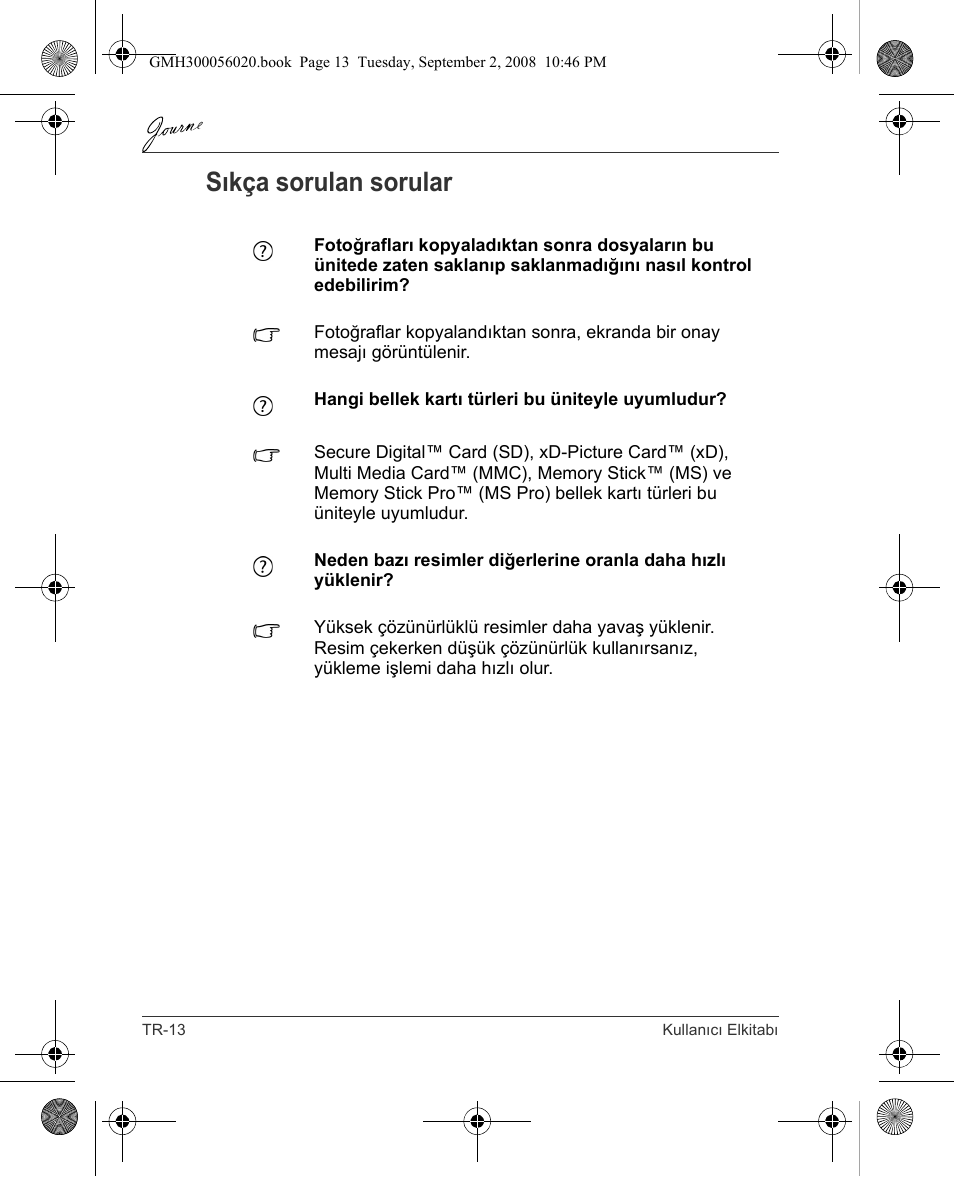 Sıkça sorulan sorular | Toshiba JournE F800-F801 User Manual | Page 222 / 244