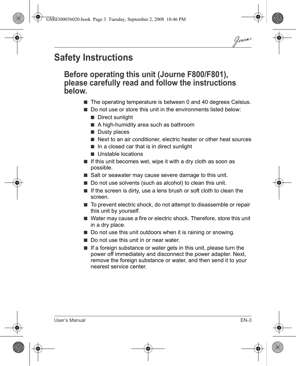 Safety instructions | Toshiba JournE F800-F801 User Manual | Page 3 / 244