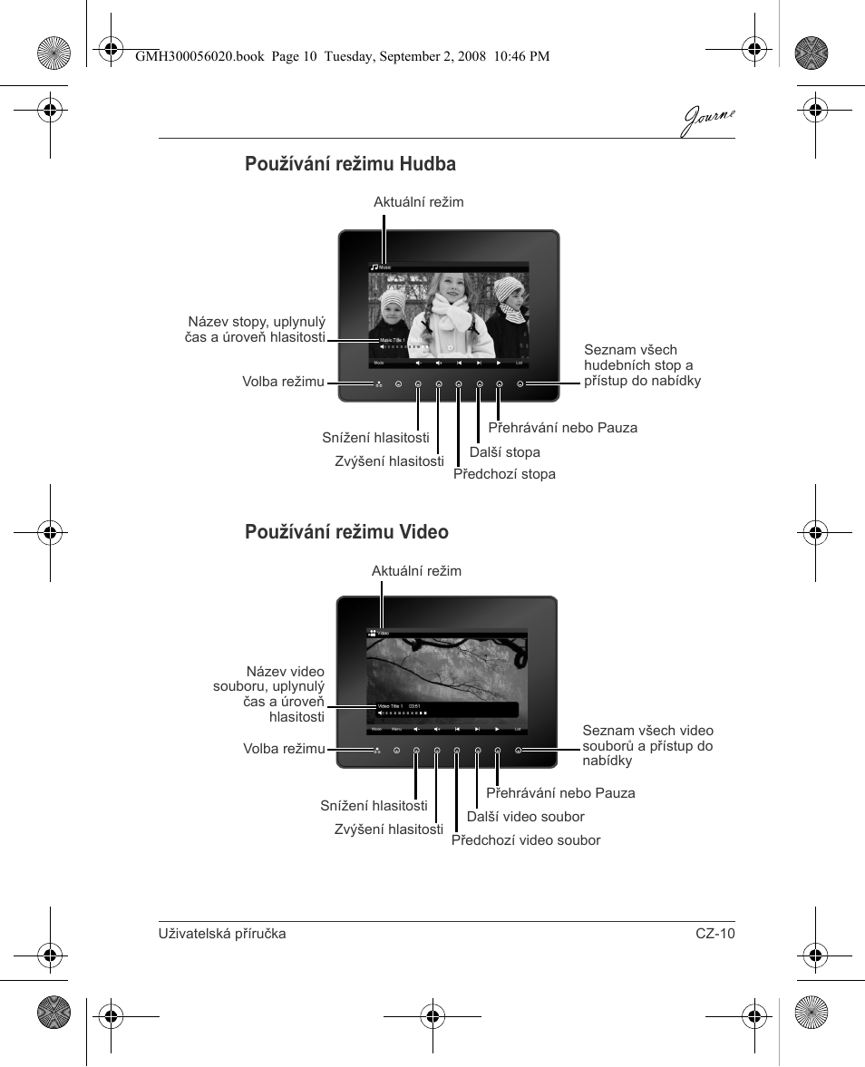 Používání režimu hudba používání režimu video | Toshiba JournE F800-F801 User Manual | Page 43 / 244