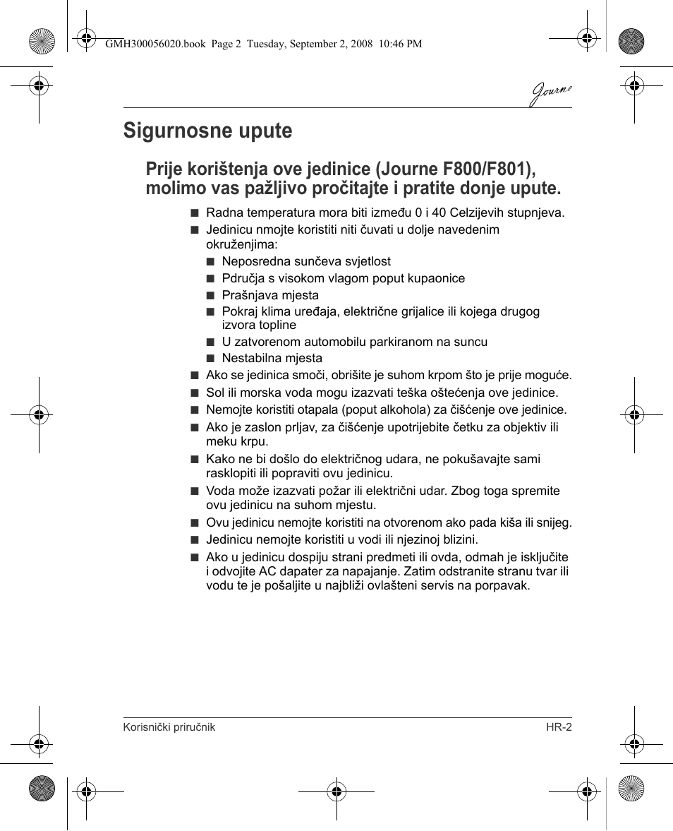 Sigurnosne upute | Toshiba JournE F800-F801 User Manual | Page 83 / 244