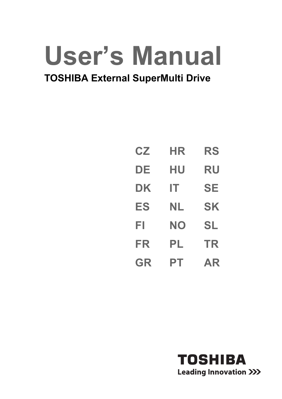 Toshiba External SuperMulti Drive User Manual | 533 pages