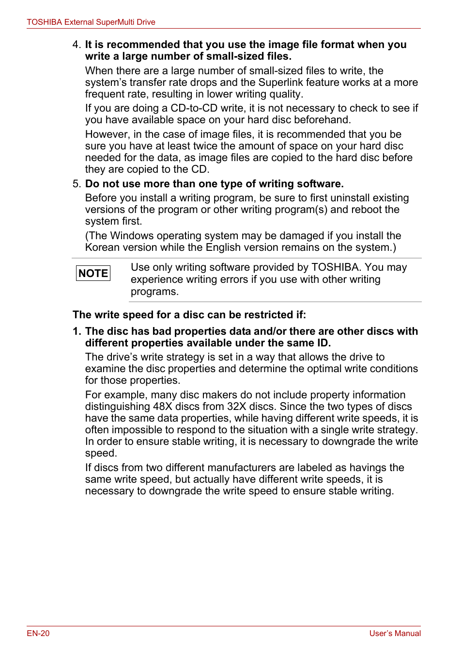 Toshiba External SuperMulti Drive User Manual | Page 20 / 533