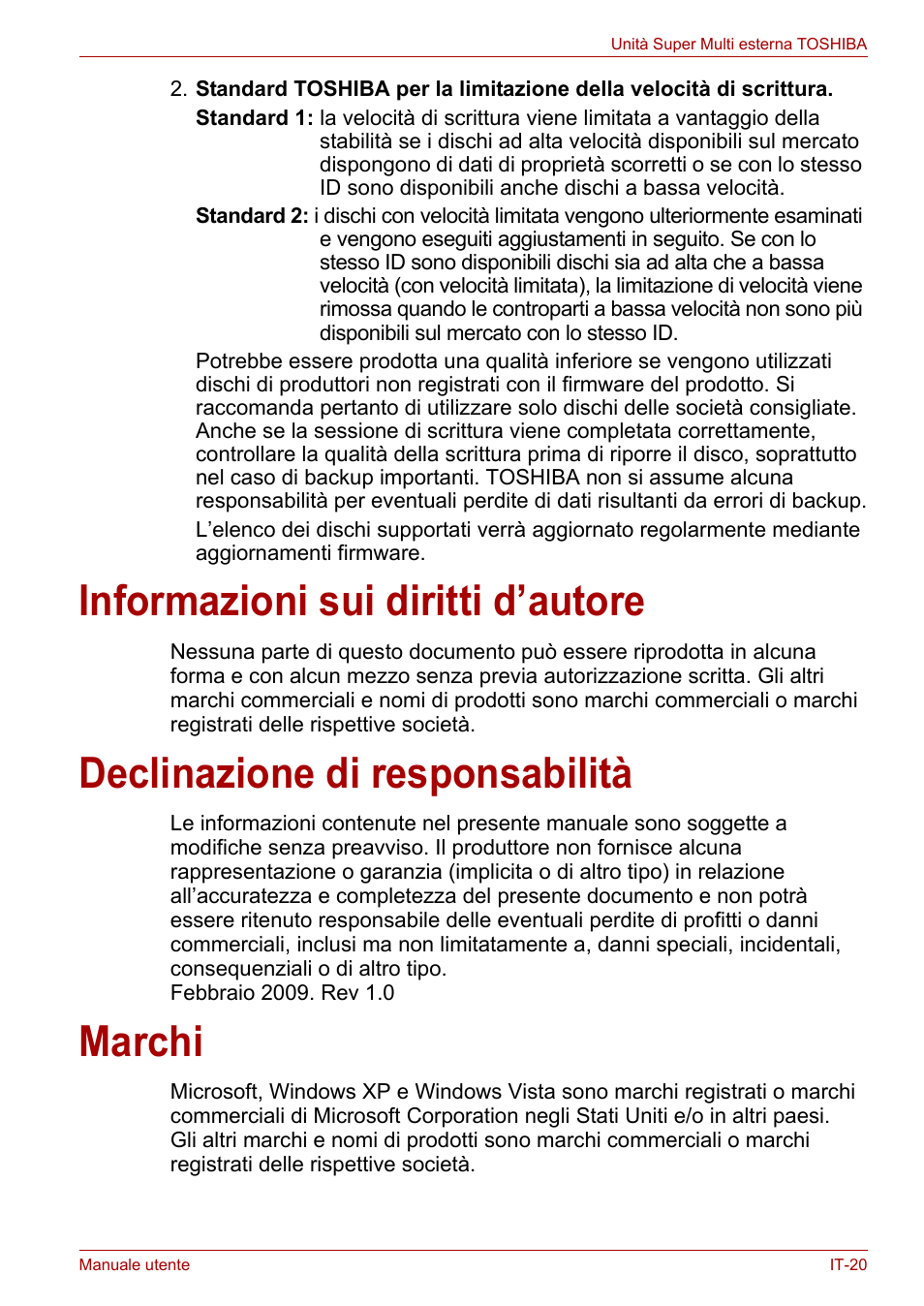 Informazioni sui diritti d’autore, Declinazione di responsabilità, Marchi | Toshiba External SuperMulti Drive User Manual | Page 263 / 533