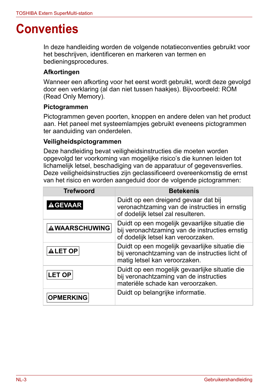 Conventies | Toshiba External SuperMulti Drive User Manual | Page 270 / 533