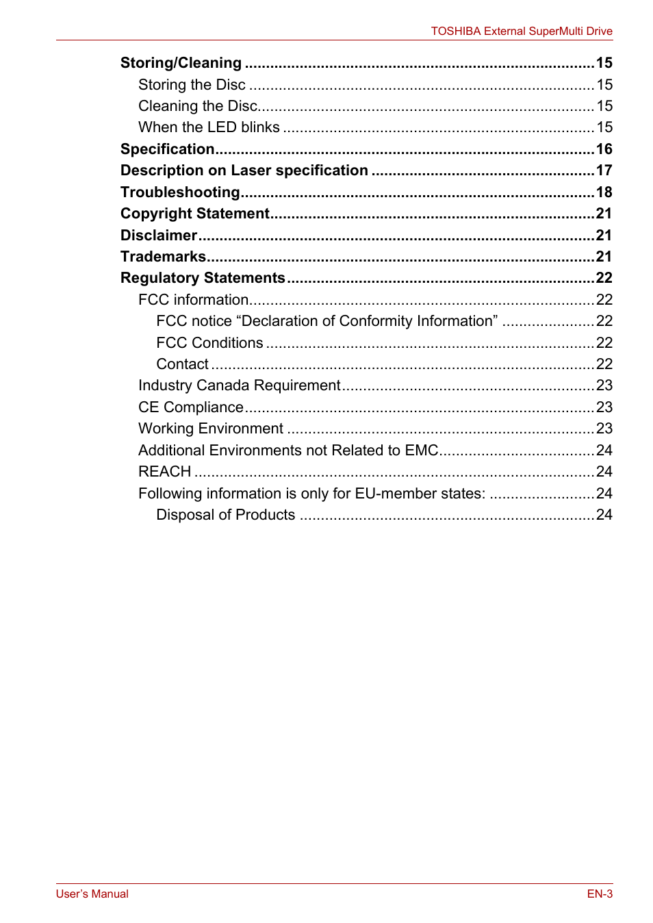 Toshiba External SuperMulti Drive User Manual | Page 3 / 533