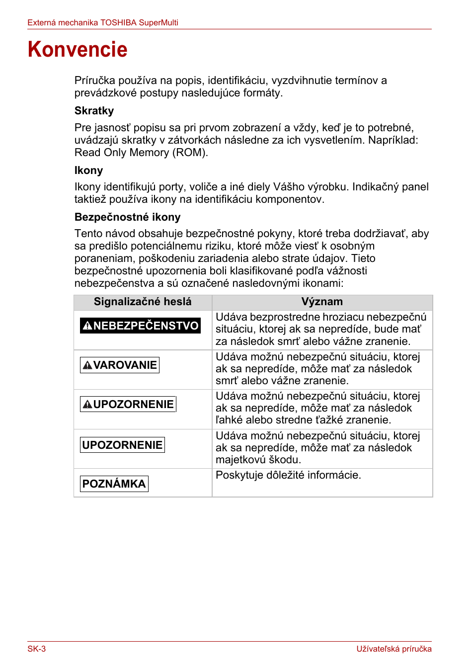 Konvencie | Toshiba External SuperMulti Drive User Manual | Page 442 / 533