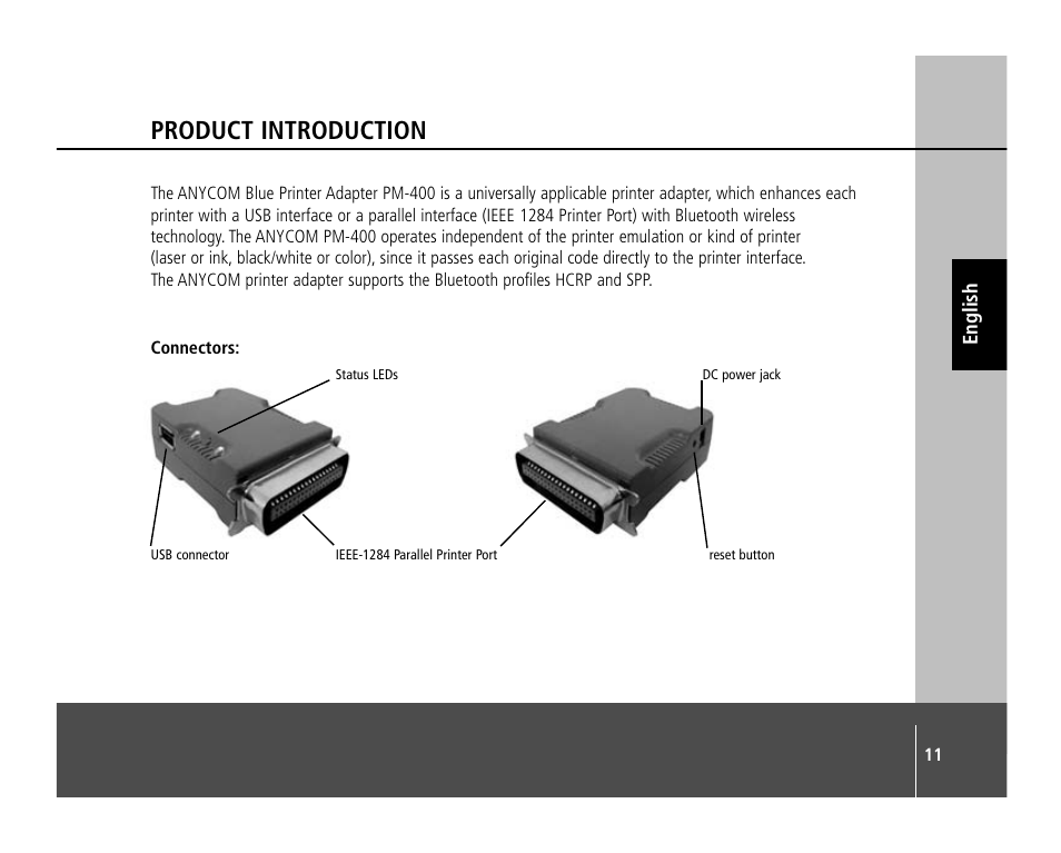 Product introduction | Anycom PM-400 User Manual | Page 11 / 36