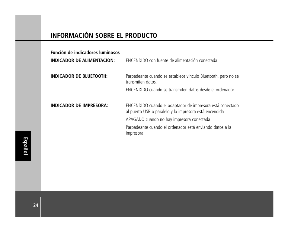 Información sobre el producto | Anycom PM-400 User Manual | Page 24 / 36