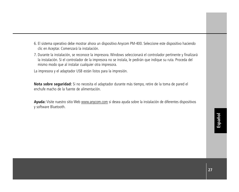 Anycom PM-400 User Manual | Page 27 / 36