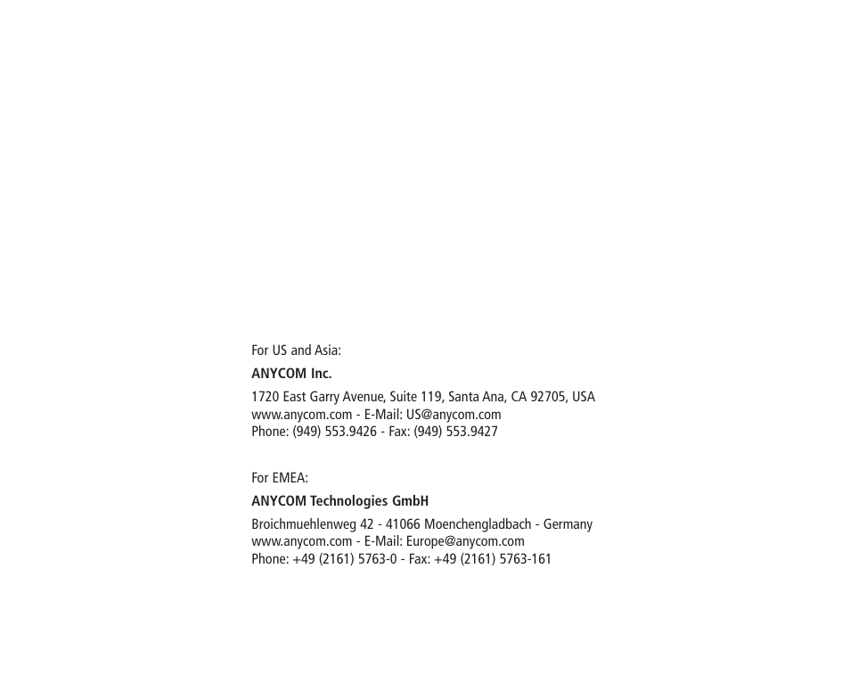 Anycom PM-400 User Manual | Page 36 / 36
