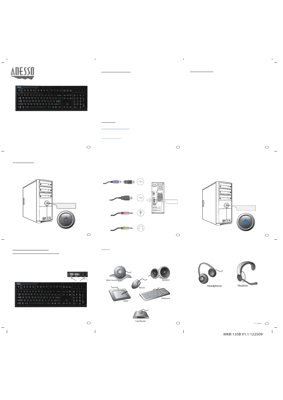 Adesso MKB-135B User Manual | 1 page