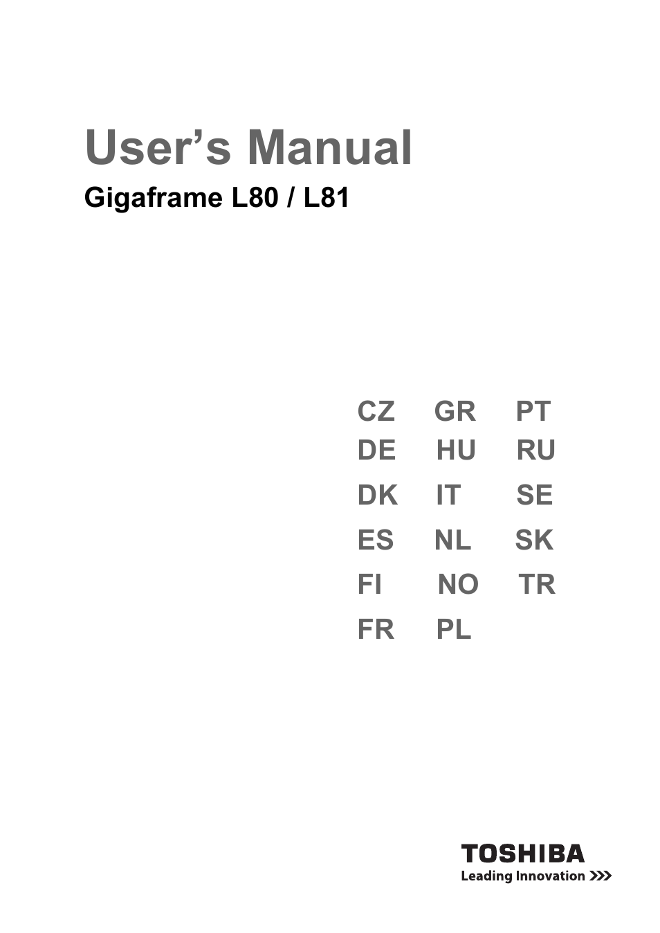 Toshiba Gigaframe L80-81 User Manual | 870 pages