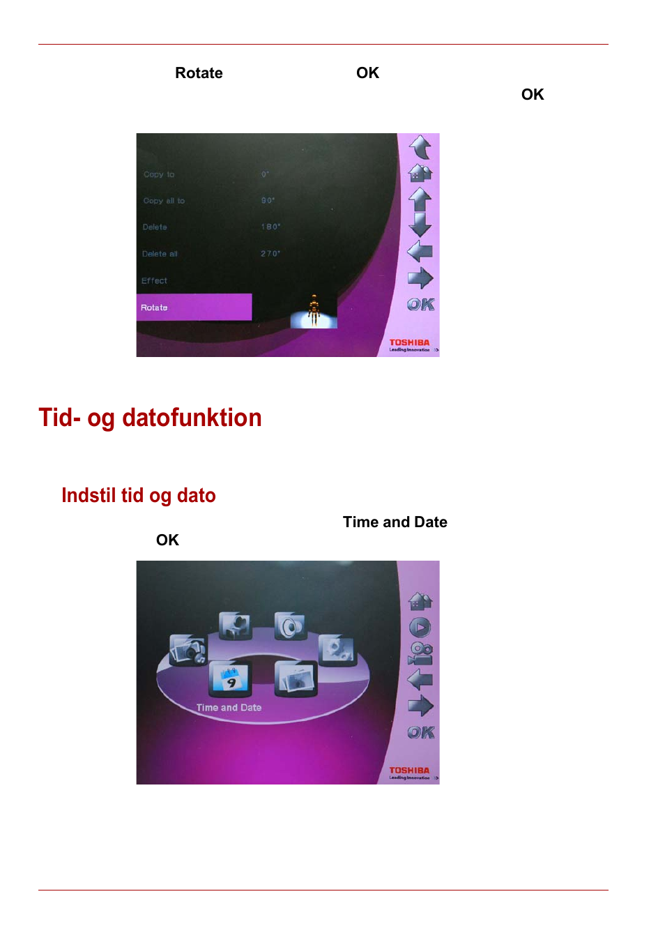 Tid- og datofunktion, Indstil tid og dato | Toshiba Gigaframe L80-81 User Manual | Page 112 / 870