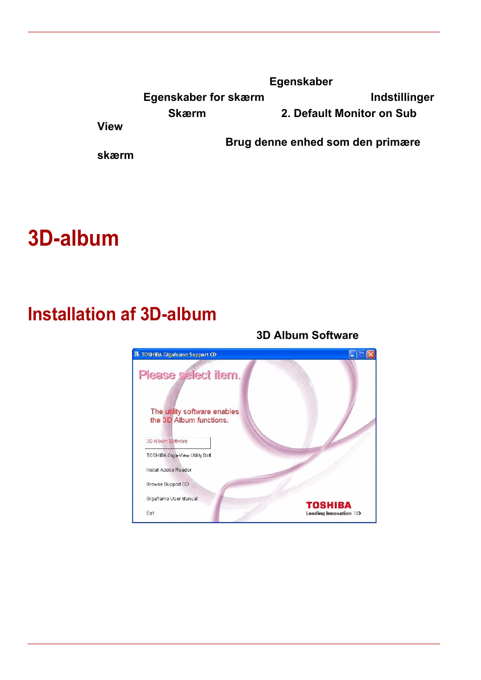 3d-album, Installation af 3d-album | Toshiba Gigaframe L80-81 User Manual | Page 128 / 870