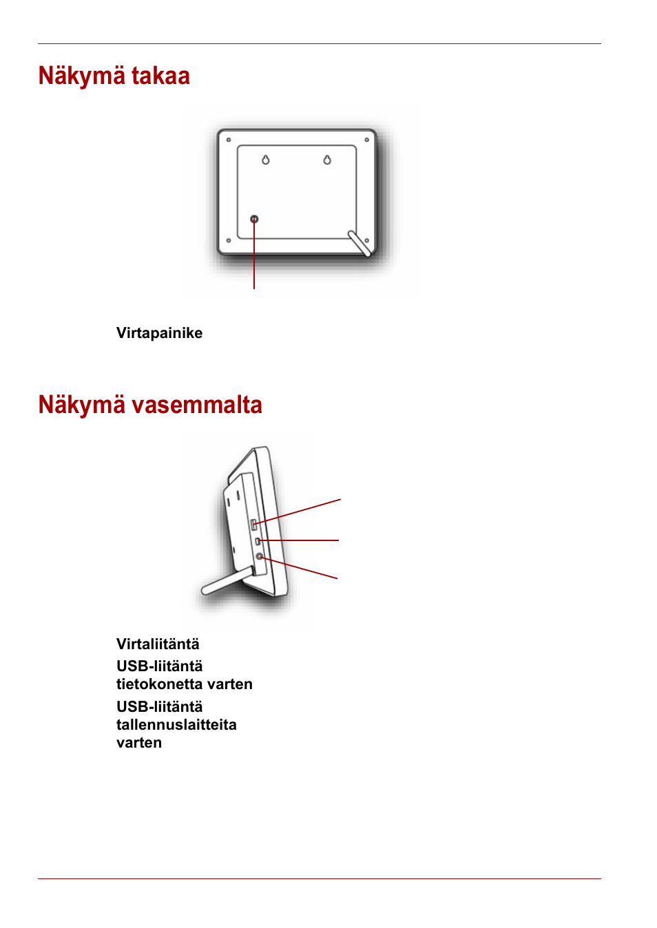 Näkymä takaa, Näkymä vasemmalta, Näkymä takaa näkymä vasemmalta | Toshiba Gigaframe L80-81 User Manual | Page 200 / 870