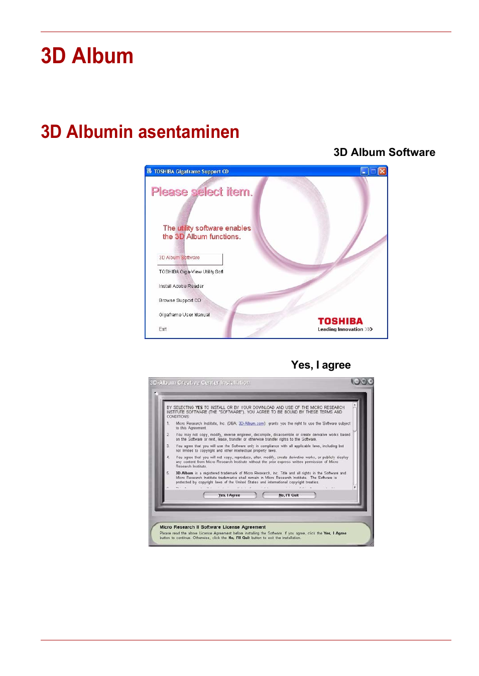 3d album, 3d albumin asentaminen | Toshiba Gigaframe L80-81 User Manual | Page 225 / 870