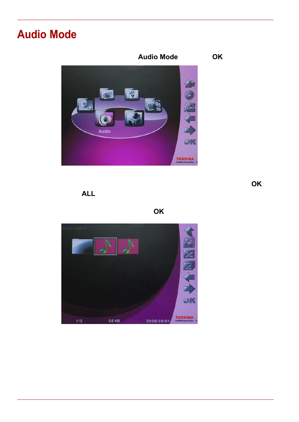 Audio mode | Toshiba Gigaframe L80-81 User Manual | Page 24 / 870