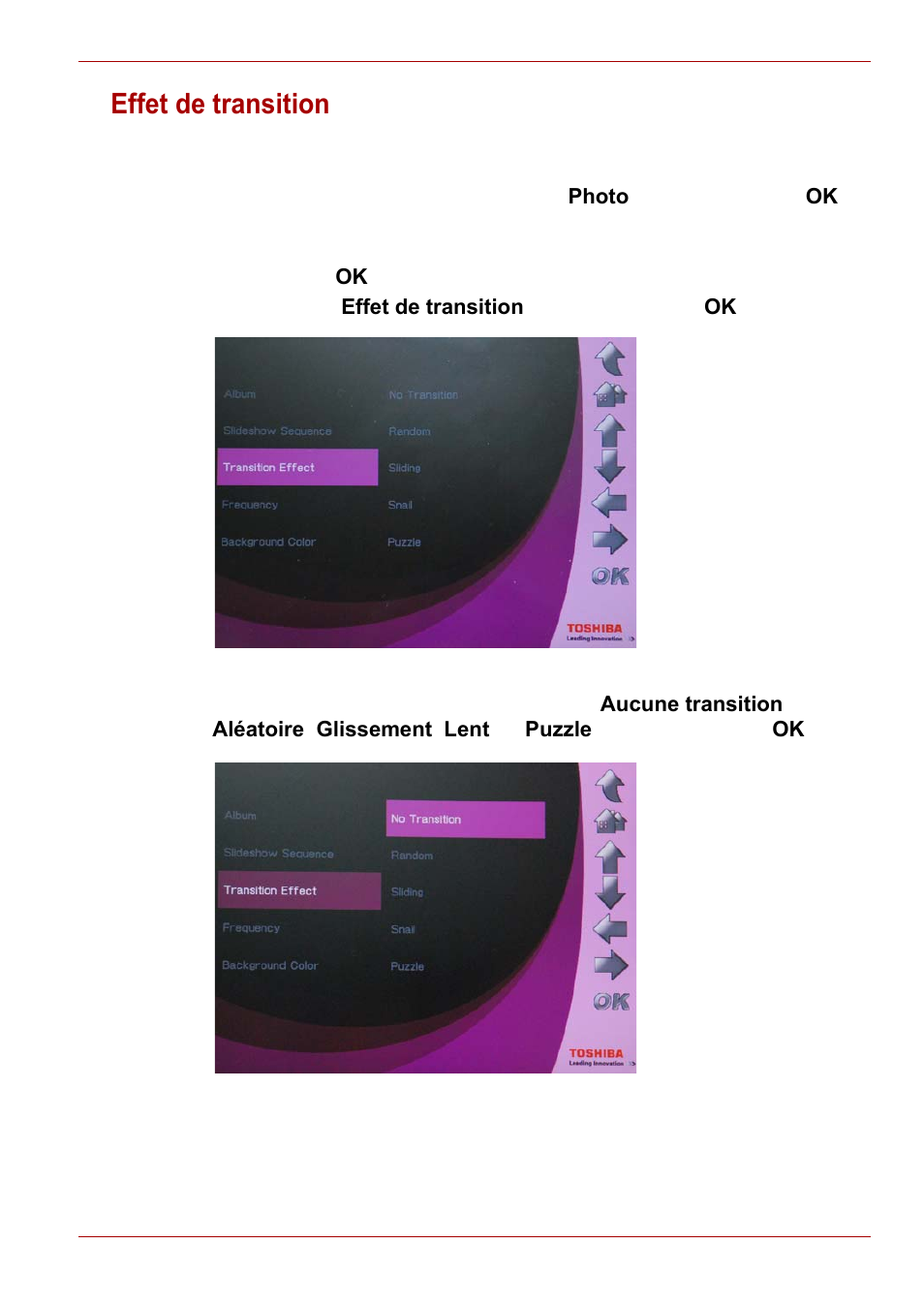 Effet de transition | Toshiba Gigaframe L80-81 User Manual | Page 251 / 870