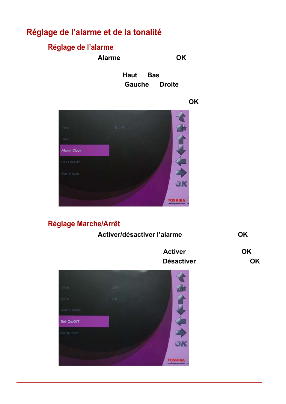 Réglage de l’alarme et de la tonalité | Toshiba Gigaframe L80-81 User Manual | Page 258 / 870