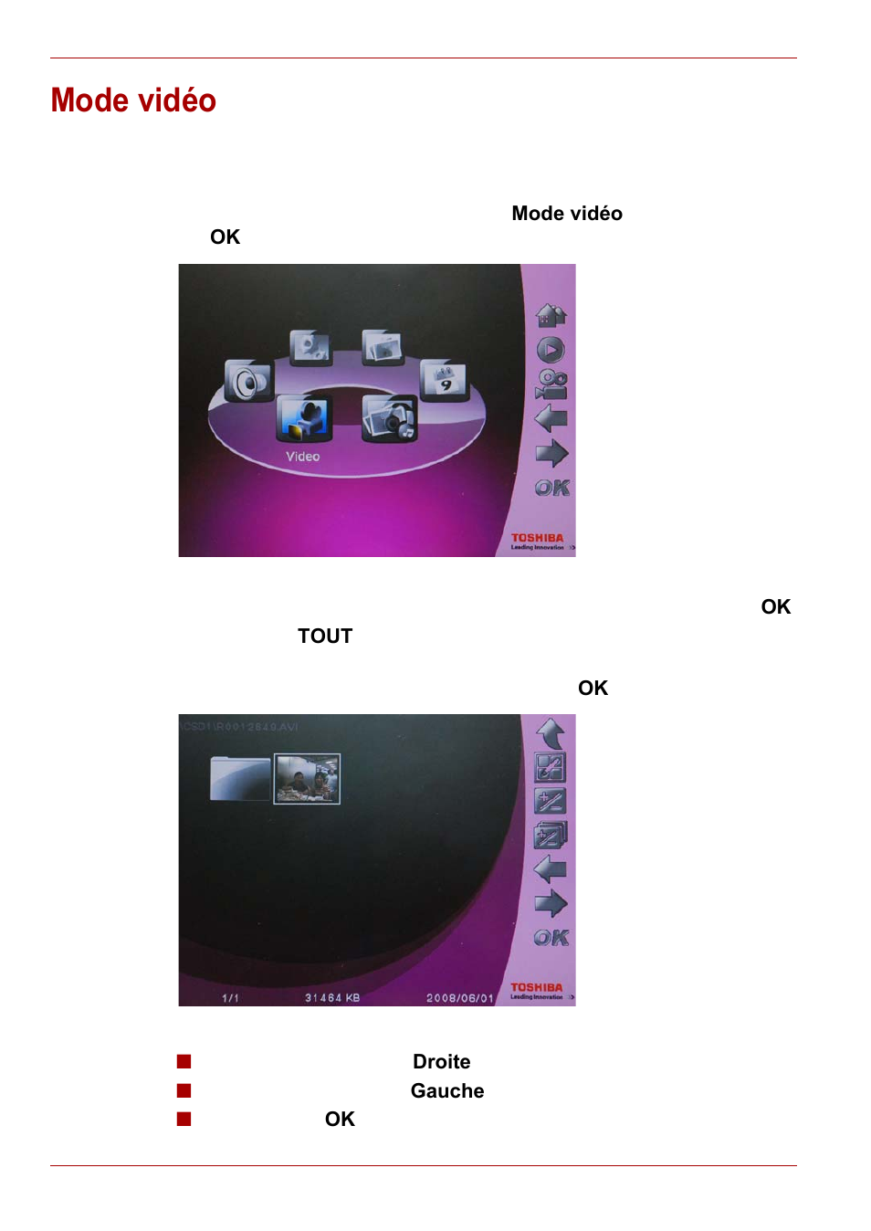 Mode vidéo | Toshiba Gigaframe L80-81 User Manual | Page 262 / 870