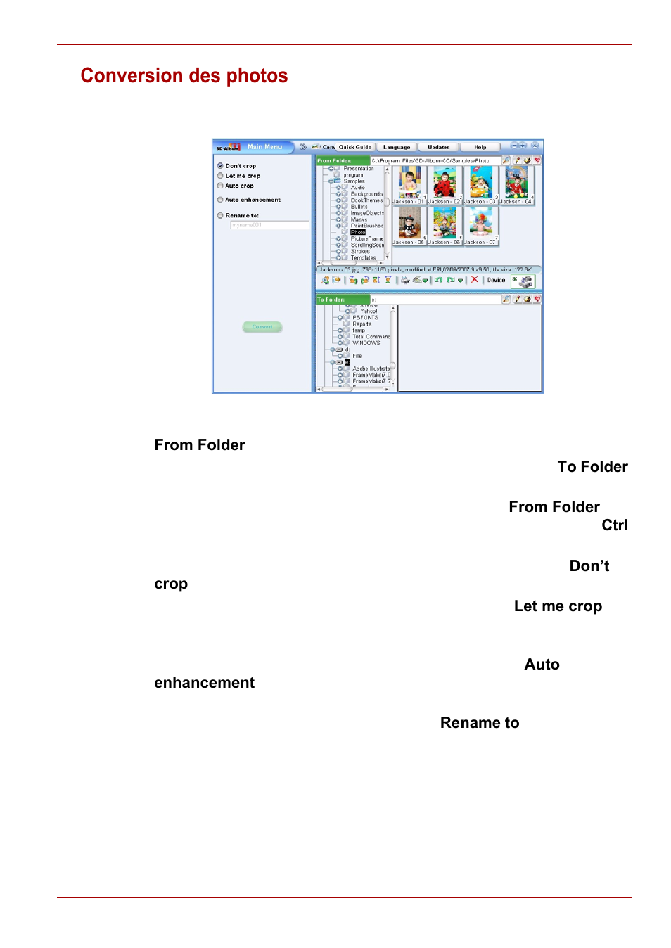 Conversion des photos | Toshiba Gigaframe L80-81 User Manual | Page 275 / 870