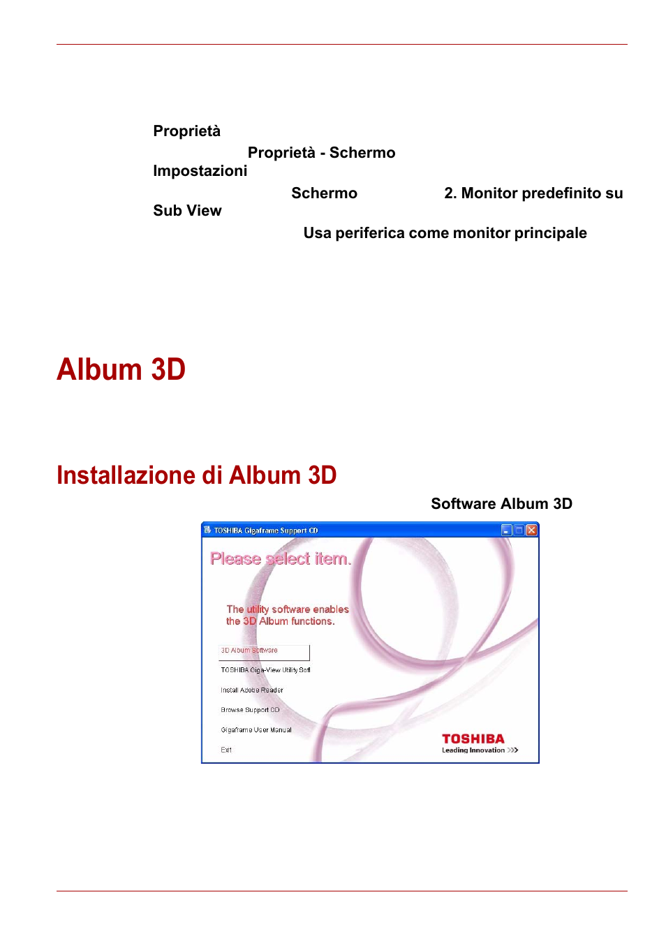 Album 3d, Installazione di album 3d | Toshiba Gigaframe L80-81 User Manual | Page 321 / 870