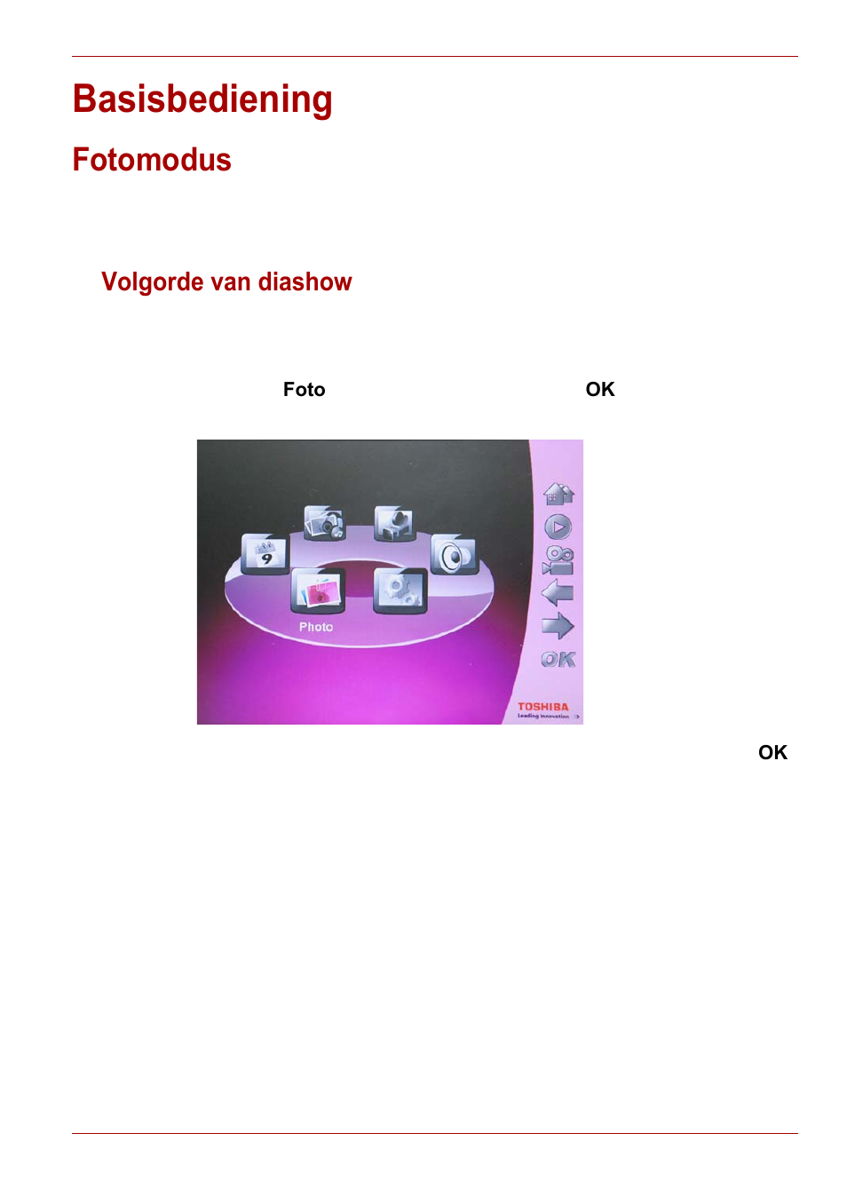 Basisbediening, Fotomodus, Volgorde van diashow | Toshiba Gigaframe L80-81 User Manual | Page 347 / 870