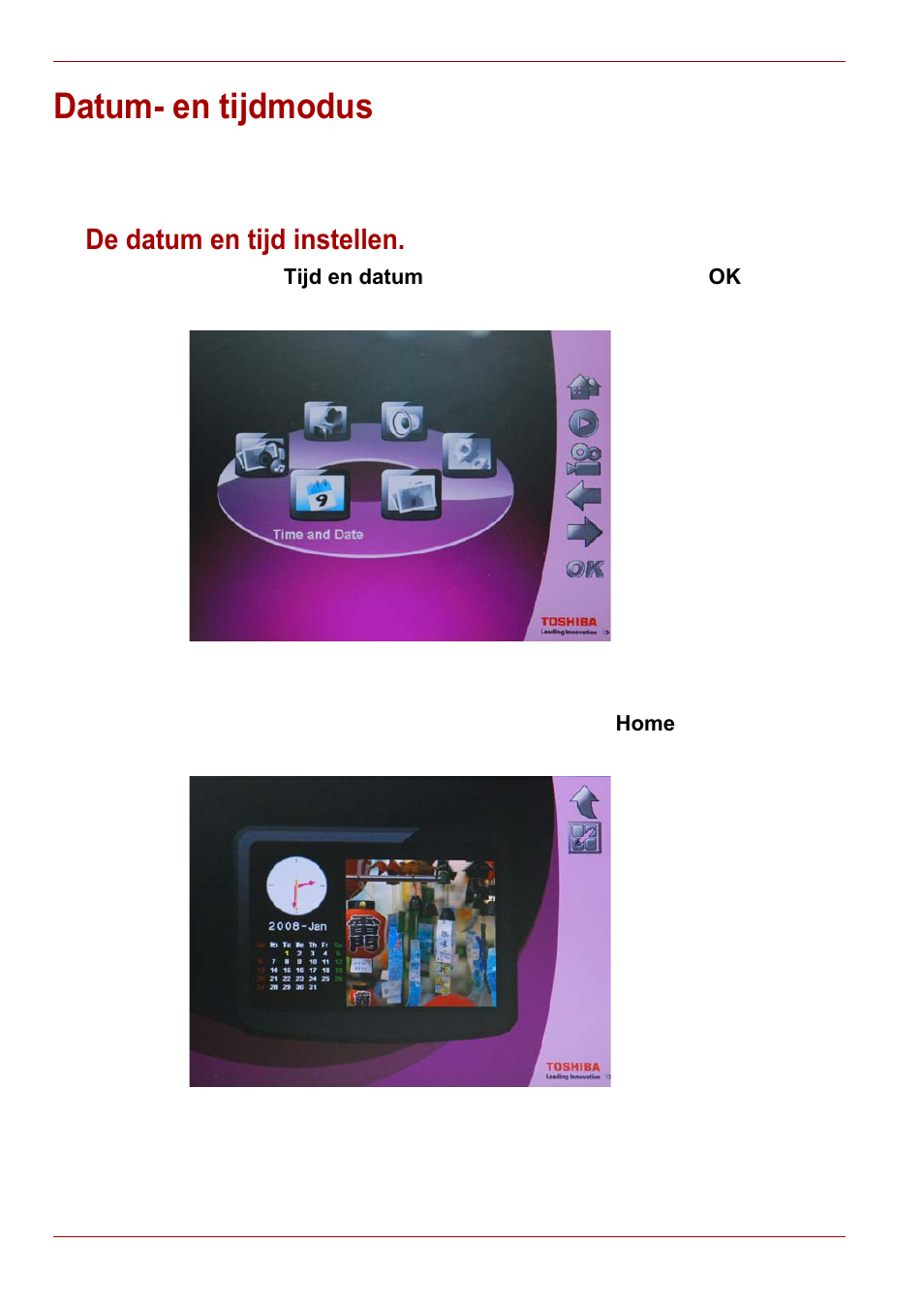 Datum- en tijdmodus, De datum en tijd instellen | Toshiba Gigaframe L80-81 User Manual | Page 354 / 870