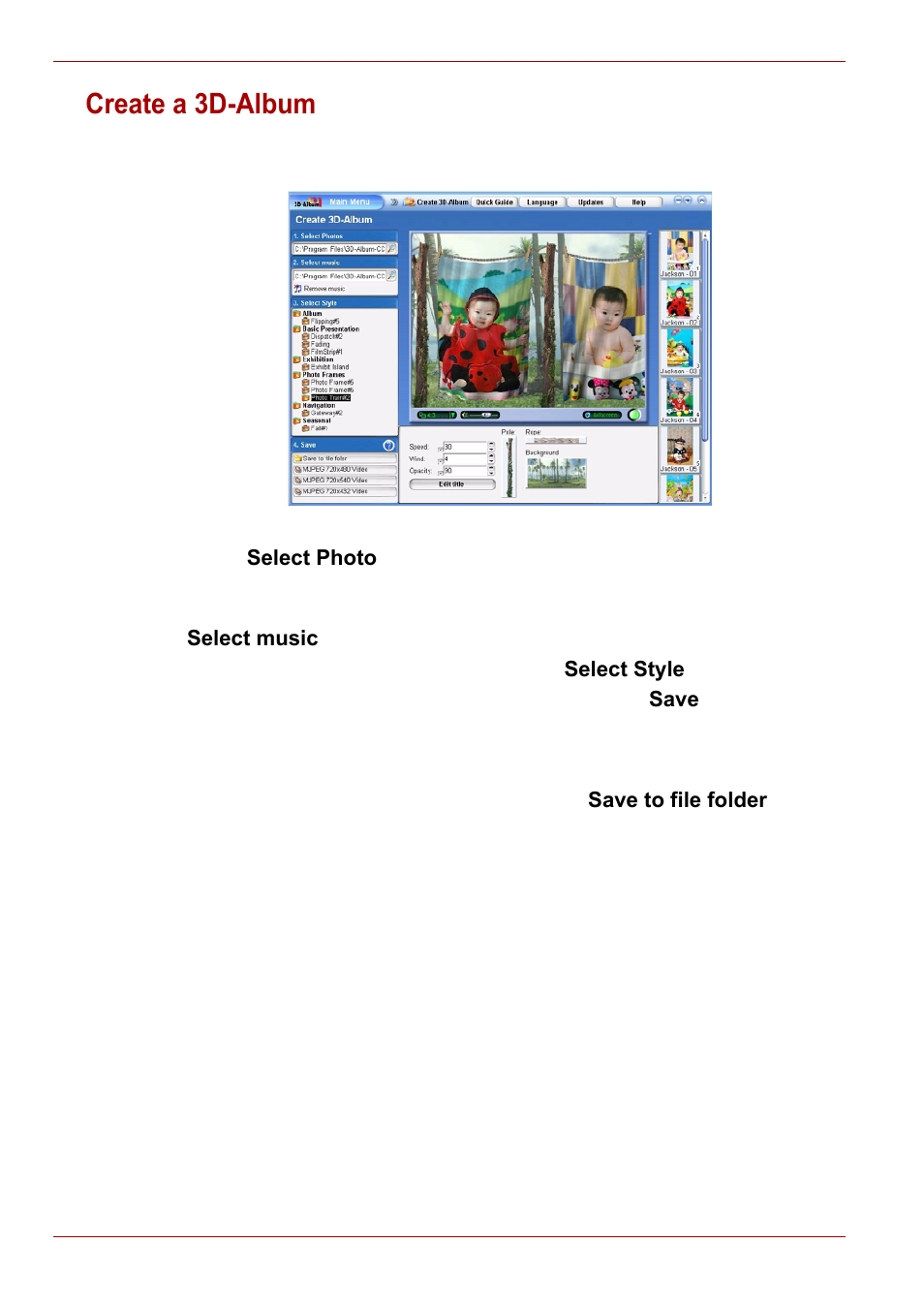 Create a 3d-album | Toshiba Gigaframe L80-81 User Manual | Page 36 / 870