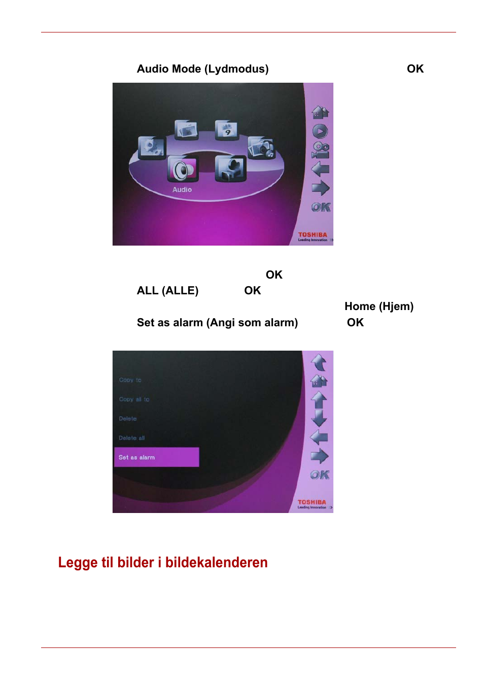 Legge til bilder i bildekalenderen | Toshiba Gigaframe L80-81 User Manual | Page 407 / 870