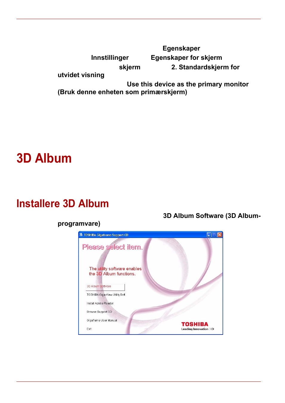 3d album, Installere 3d album | Toshiba Gigaframe L80-81 User Manual | Page 418 / 870