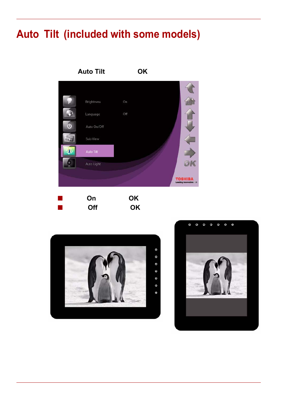 Auto tilt (included with some models), Auto | Toshiba Gigaframe L80-81 User Manual | Page 42 / 870